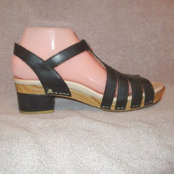 Dansko Mara Sandals Size 38 7.5 8 Leather Comfort Heel Ankle Strap Open Toe - Picture 4 of 14